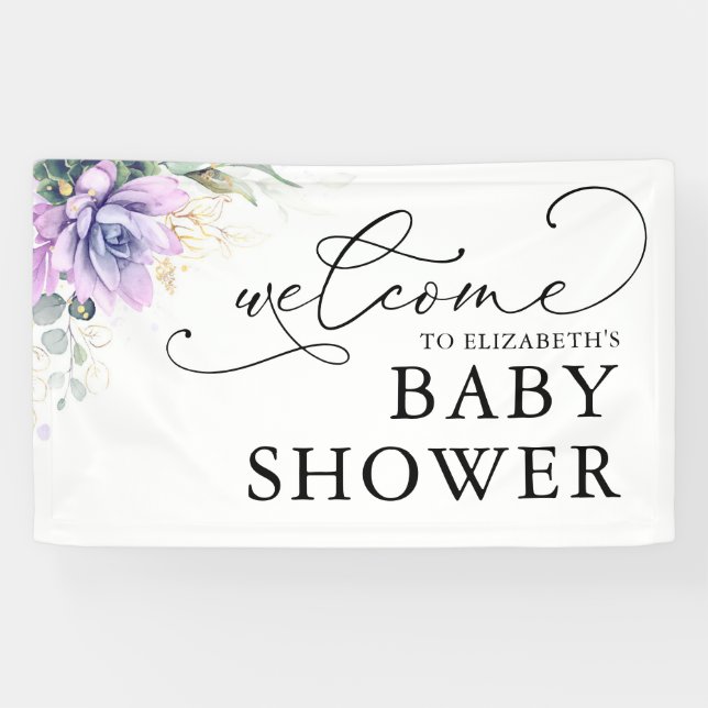 Lona Afiche de bienvenida de Baby Shower para la vegeta (Horizontal)