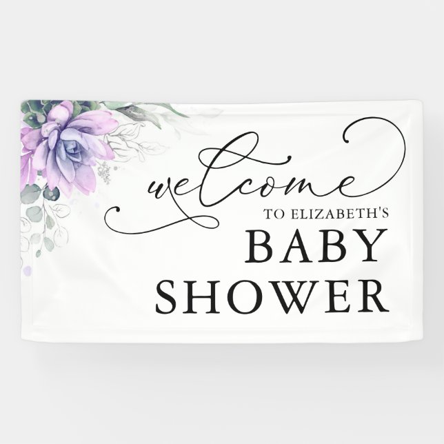 Lona Afiche de bienvenida de Baby Shower para la vegeta (Horizontal)
