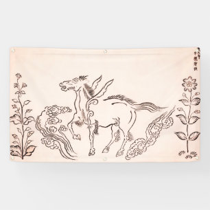 Lona Afiche JAPONÉS DE CABALLO AVIADO