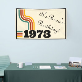 Lona Afiche retro vintage de 1973 Cumpleaños o Reunión