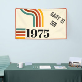 Lona Afiche retro vintage de 1975 50 Naranja de cumplea