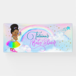 Lona Afro Puff Baby Girl Pastel Rainbow Baby Shower