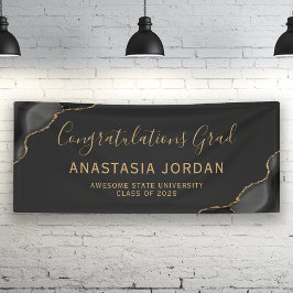 Lona Ágata de Oro Negro Felicitaciones por la Graduació