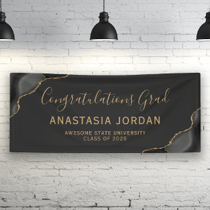 Lona Ágata de Oro Negro Felicitaciones por la Graduació