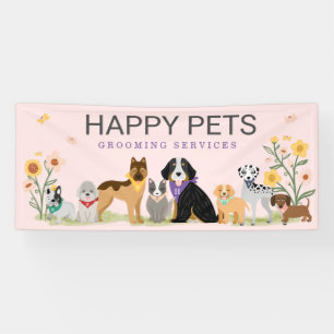 Lona Agradable Mascota feliz cuidado de mascotas, groom
