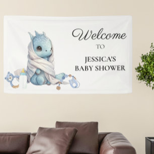 Lona Agradecimiento para Baby Shower de Dragón Azul