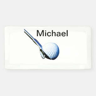 Lona Agrega tu nombre texto equipo de golf palo pelota