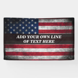 Lona Agrega tu texto en la bandera americana
