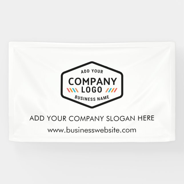 Lona Agregar eslogan de dirección web de la empresa con (Horizontal)