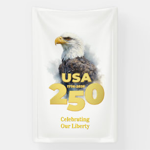Lona Águila calva al acuarela & Oro USA 250