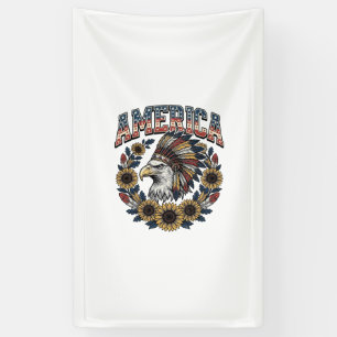 Lona Águila Patriótica América Girasol Vintage