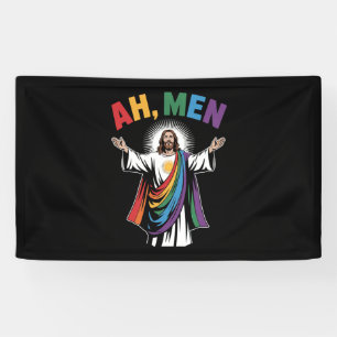 Lona Ah Hombres Divertido Jesús LGBTQ Orgullo Gay Arcoí