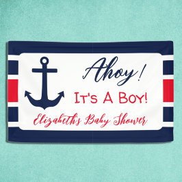 Lona ¡Ahoy es un chico! Baby Shower naumático
