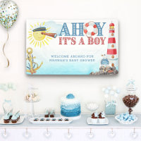 Ahoy es una bienvenida de Baby Shower de Boy Nauti