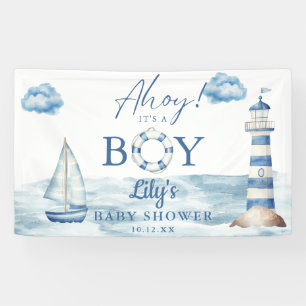 Lona Ahoy Es Una Bienvenida De Un Niño Baby Shower