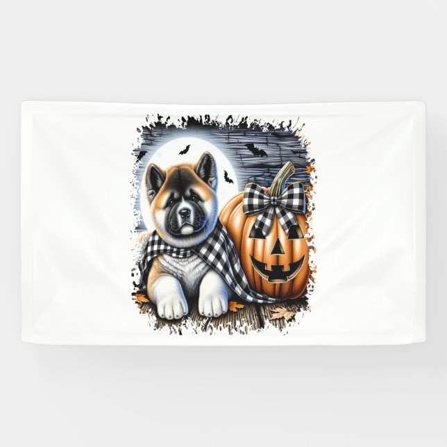 Lona Akita Dog Halloween Square (Horizontal)