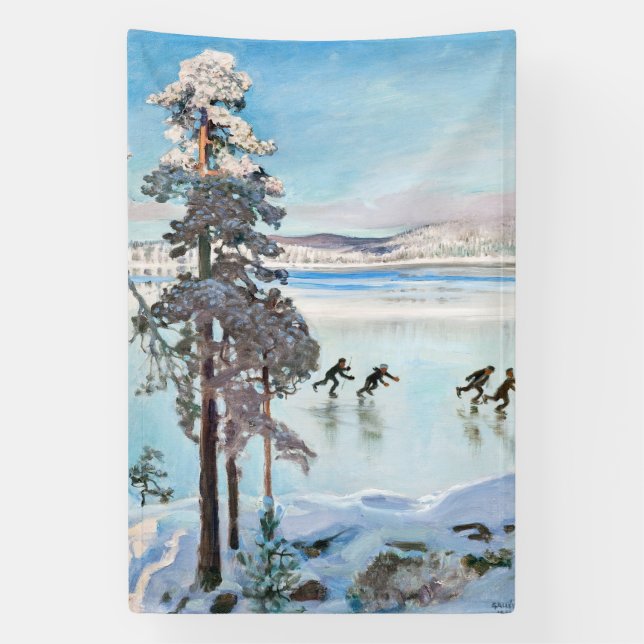 Lona Akseli Gallen-Kallela - Patinadores cerca de la co (Vertical)