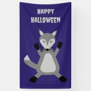 Lona Alarmante Personalizado de Lobo de Halloween