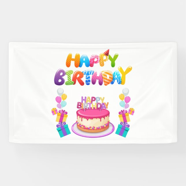 Lona Alegre Fiesta Confetti 3x5 Vinyl Banner (Horizontal)