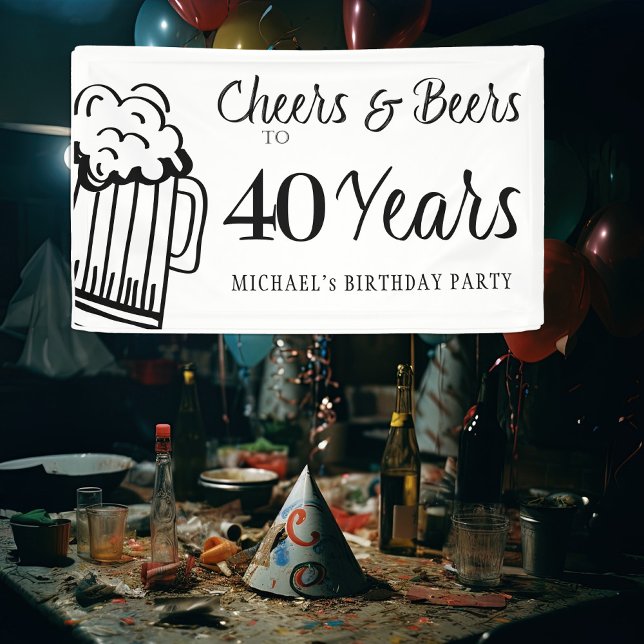 Lona Alegres y cervezas de cumpleaños de tipografía de  (Subido por el creador)