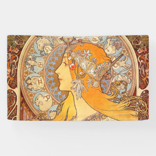 Lona Alfonse Mucha Zodiac Art Nouveau Mujer