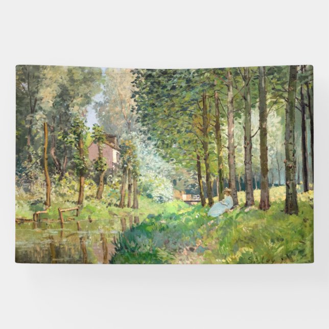 Lona Alfred Sisley - Descansa a lo largo del Stream (Horizontal)