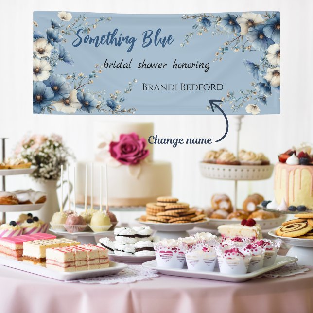 Lona Algo azul antes de hacer ducha de novia (How cute is this bridal shower banner! )