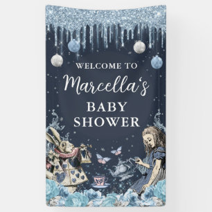 Lona Alicia en invierno Banner de Baby Shower Wonderlan