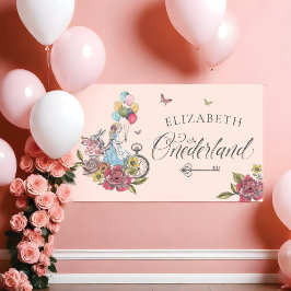 Lona Alicia Vintage de color de agua en cumpleaños de u