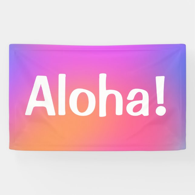 Lona ¡Aloha! Banner Luau de colores tropicales (Horizontal)