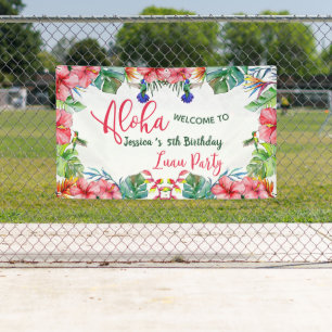 Lona Aloha Tropical Hibiscus Hawaiian Birthday Party