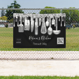 Lona Alojamiento del logotipo del código Qr para cocina