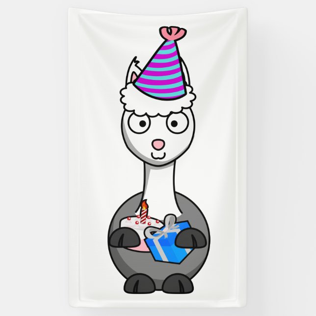 Lona alpaca de feliz cumpleaños (Vertical)