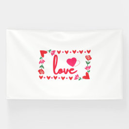 Lona Ama el Día de San Valentín Bandera de vinilo 6x10