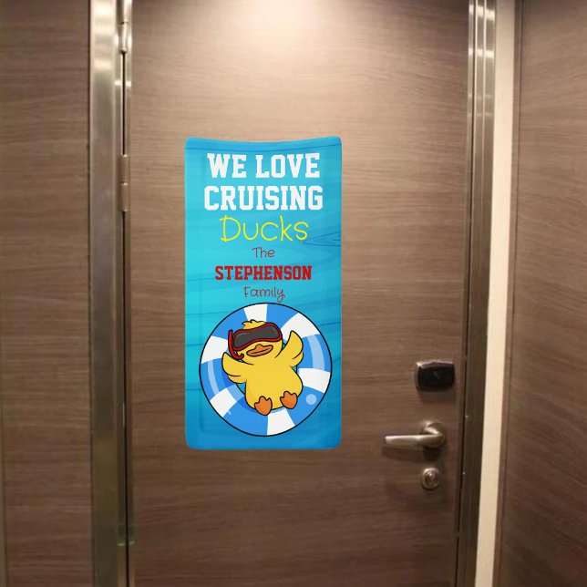 Lona Amamos las puertas de crucero familiares de los Du (Fun and cute Cruising Ducks Banner)