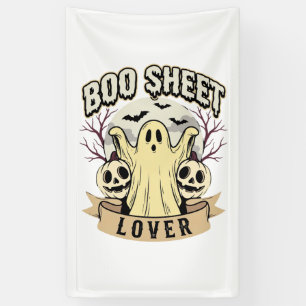 Lona Amante de la hoja de Boo de Halloween Fantasma Lun