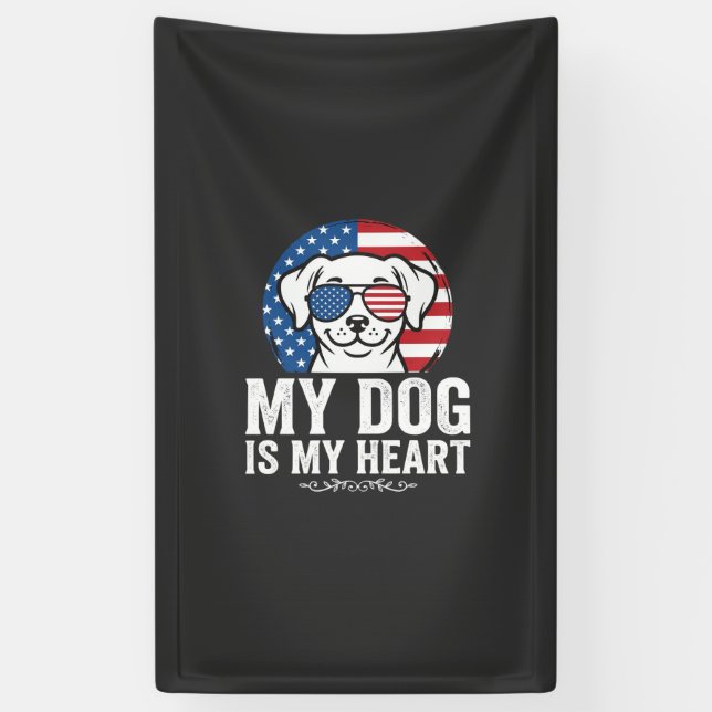Lona Amante de los Perros Mi Perro Es Mi Corazón (Vertical)