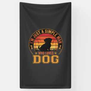 Lona Amante de Perros Hombre Sencillo Retro Atardecer