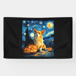 Lona Amantes de Corgi Pintura de van gogh noche estrell
