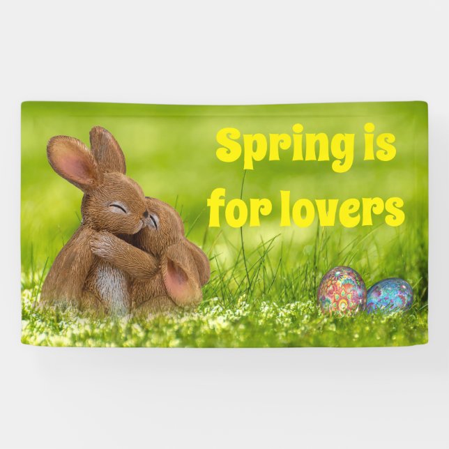 Lona Amantes de los conejitos de primavera (Horizontal)