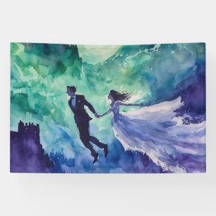 Lona Amantes voladores - Pintura de acuarela