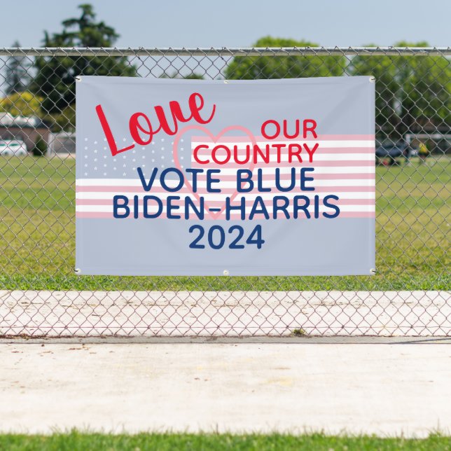 Lona Amar a nuestro país Vote Blue Biden-Harris 2024 (in situ)