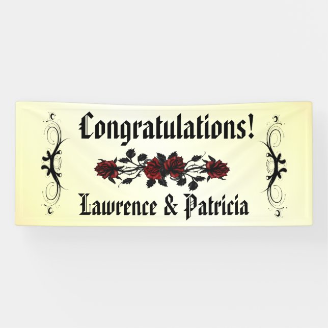 Lona Amarillo rosa rojo gótico (Horizontal)