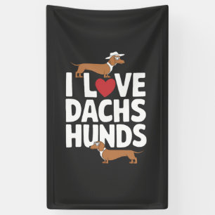 Lona Amo a los Dachshunds divertido gráfico para amante