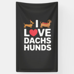 Lona Amo a los Dachshunds Ilustración divertida con est