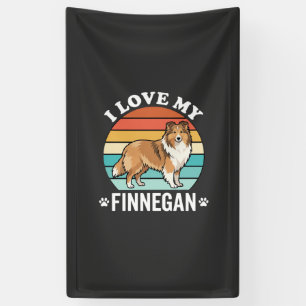Lona Amo a mi Finnegan Sheltie Atardecer Retro