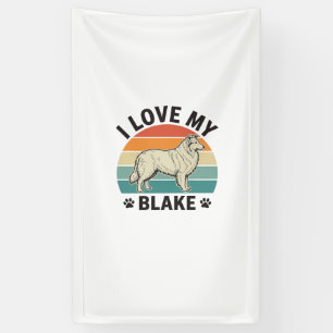 Lona Amo a mi perro Blake Diseño de grabado retro_1