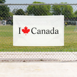 Lona Amo la tipografía de Canadá con hojas de arce roja
