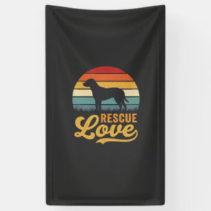 Lona Amor de rescate Perro retro Atardecer_1