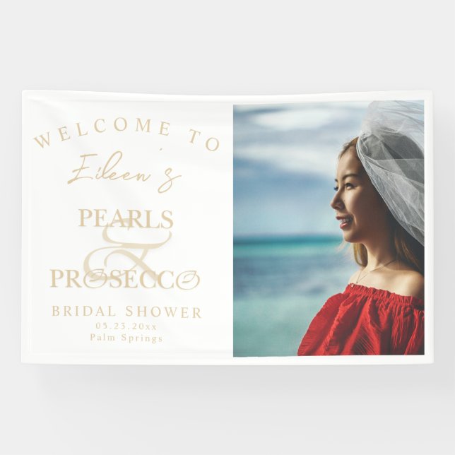 Lona Ampersand Perlas Blancas y Brindis de Prosecco par (Horizontal)